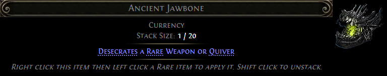 MMOJUGG Path of Exile 2 Ancient Jawbone Details View of Item Function and Use